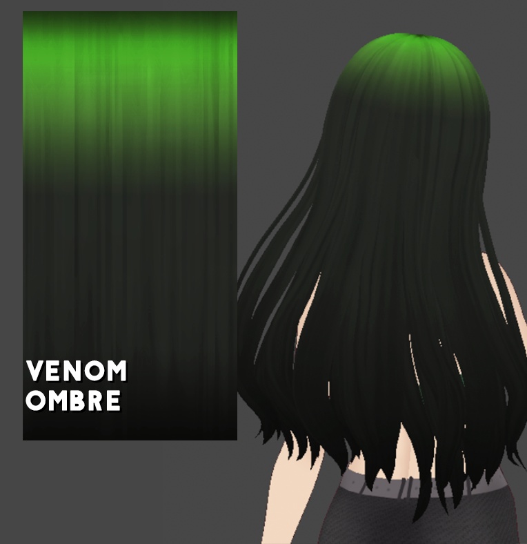 Hair Color w/texture: VENOM