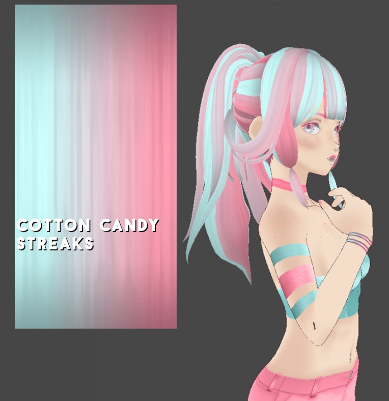 Hair Color w/texture: Cotton Candy Streaks