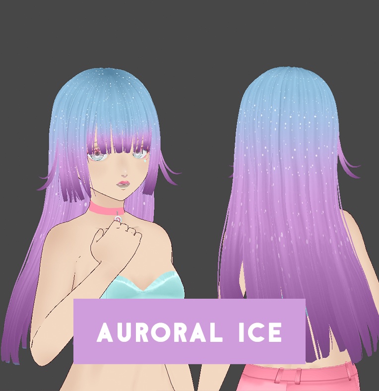 Hair color w/texture: Auroral Ice