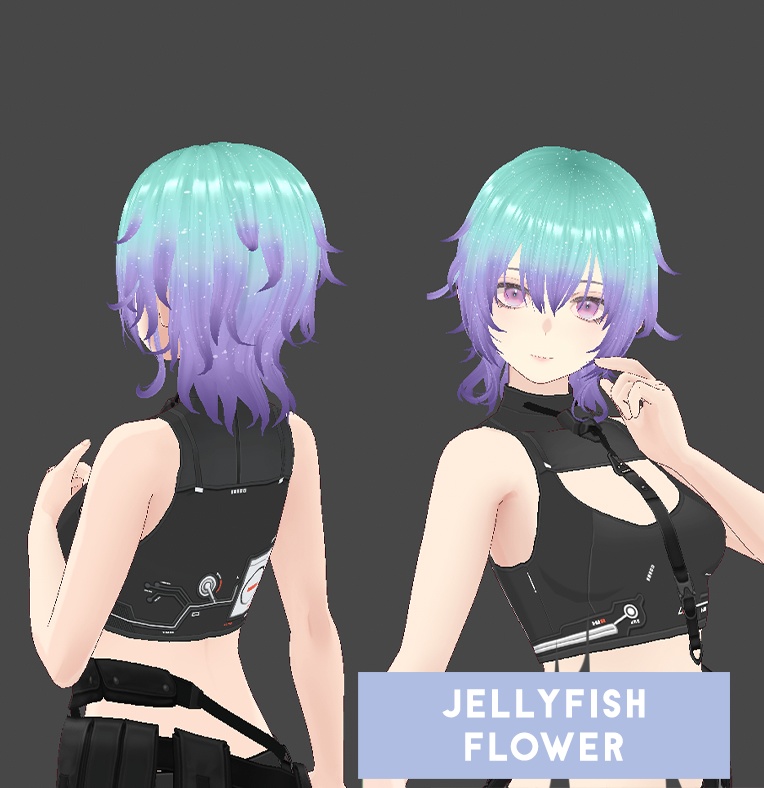Hair color w/texture: Jellyfish flower