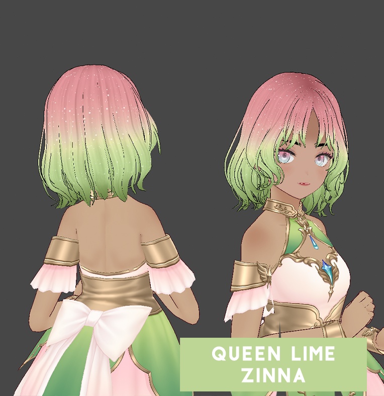 Hair color w/texture: QUEEN LIME ZINNA