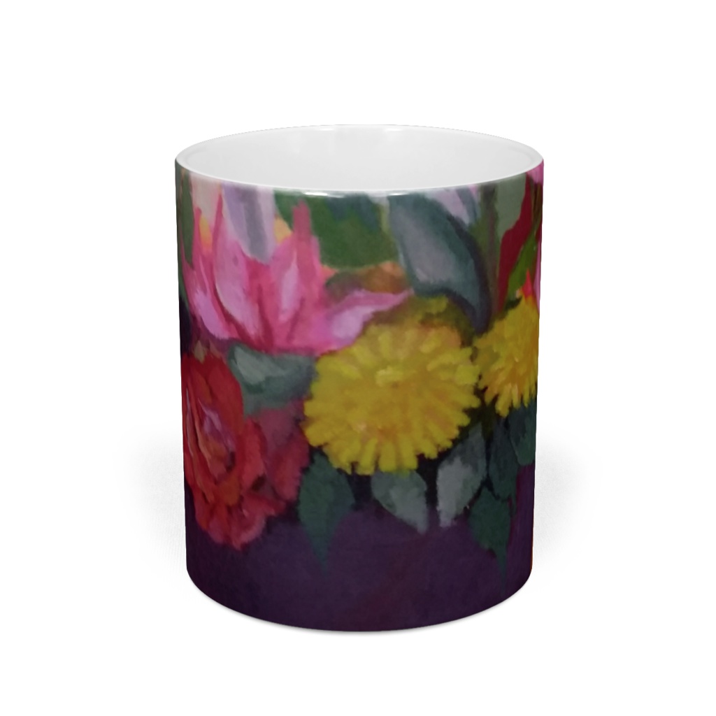 花のマグカップ