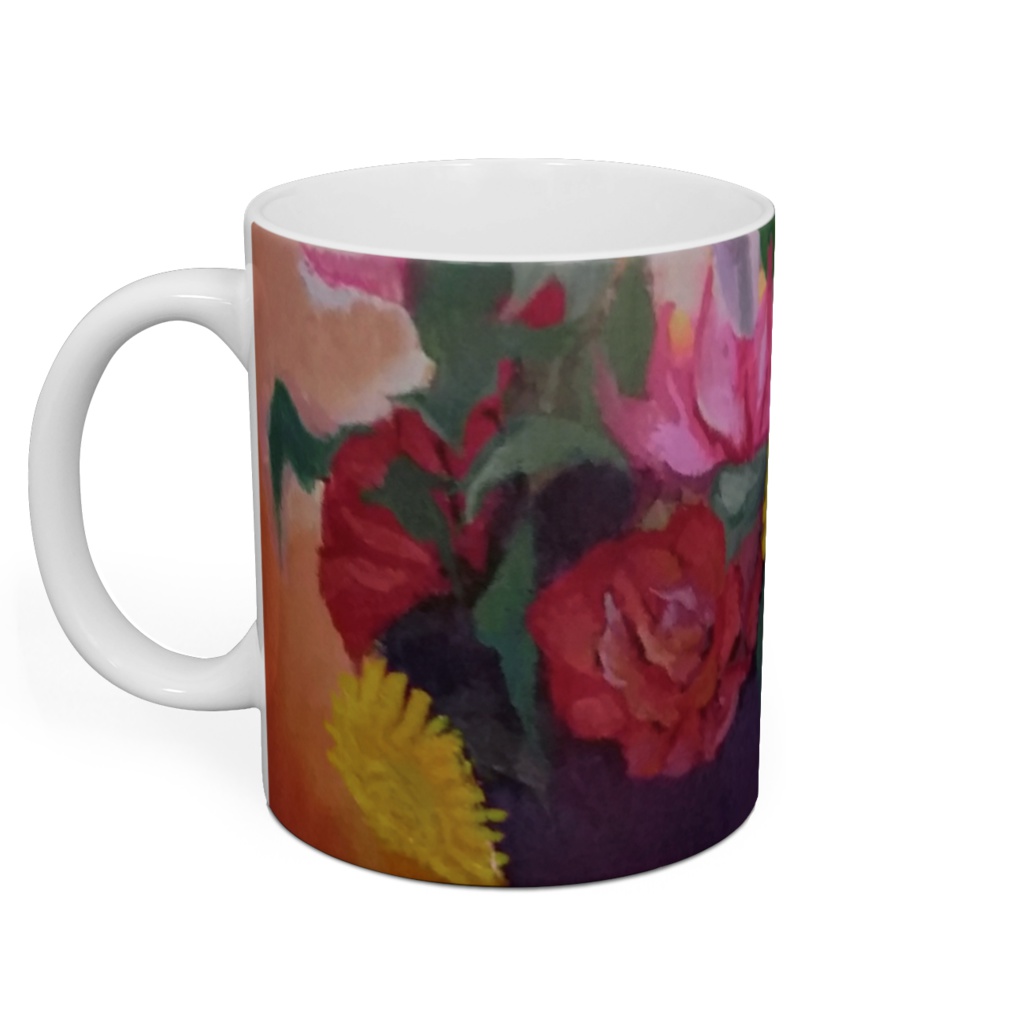 花のマグカップ