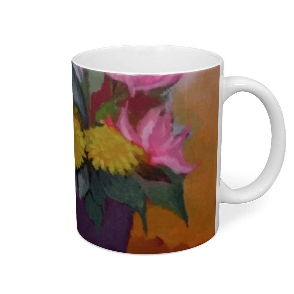 花のマグカップ