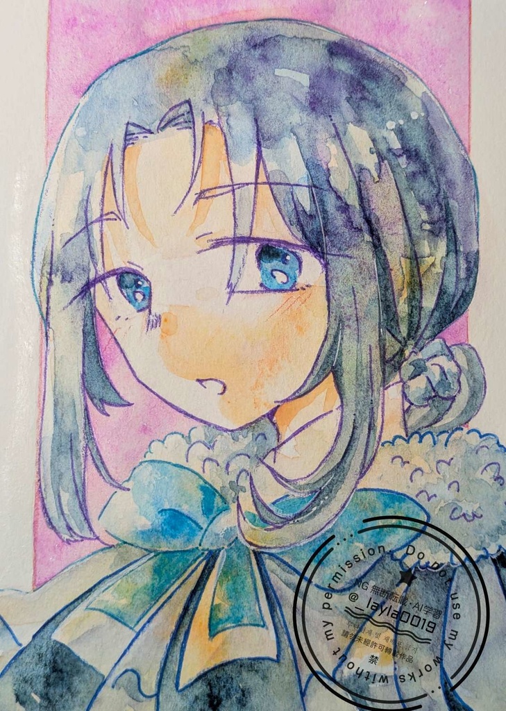 【そうさくマーケット他】水彩原画(約A6サイズ)