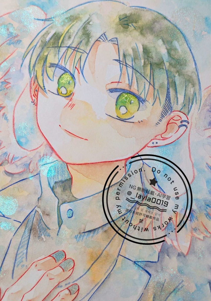 【そうさくマーケット他】水彩原画(約A6サイズ)