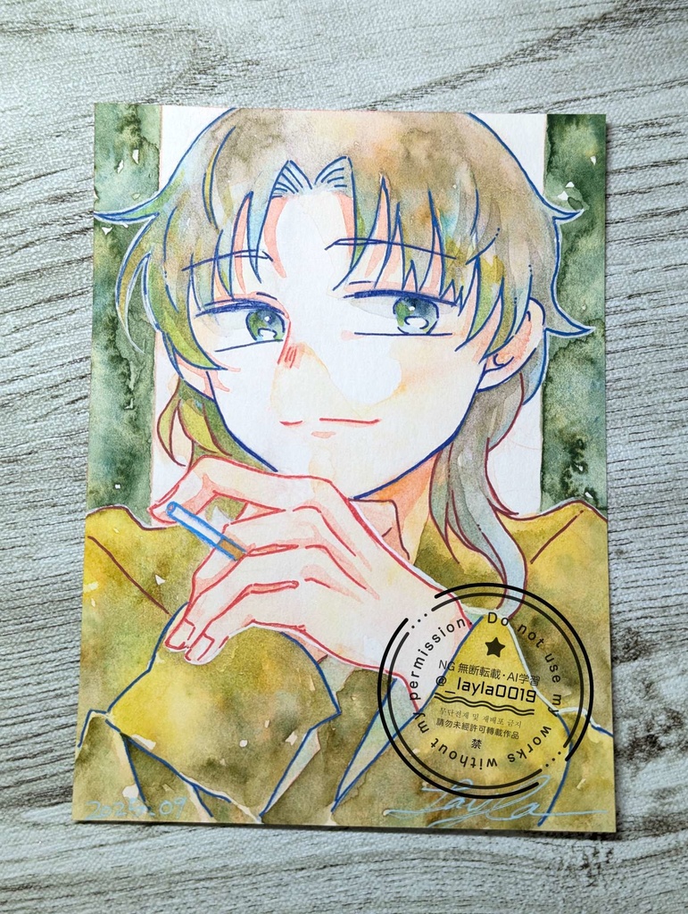 【そうさくマーケット他】水彩原画(約A6サイズ)