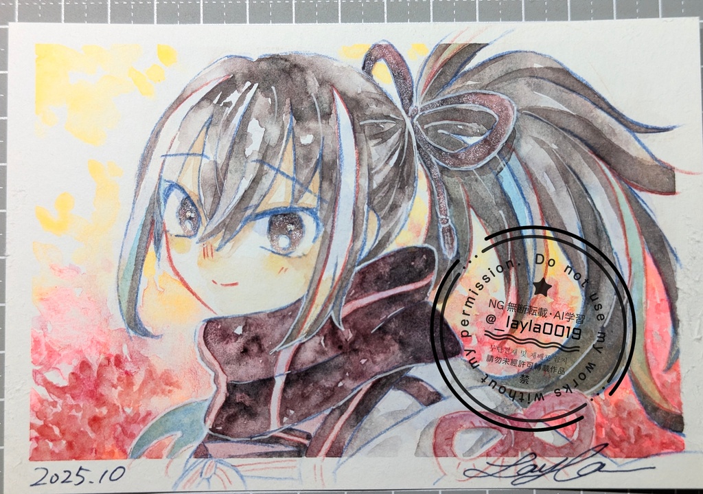 【二次創作/水彩原画】河上彦斎/藤堂平助/諸葛孔明(fgo)