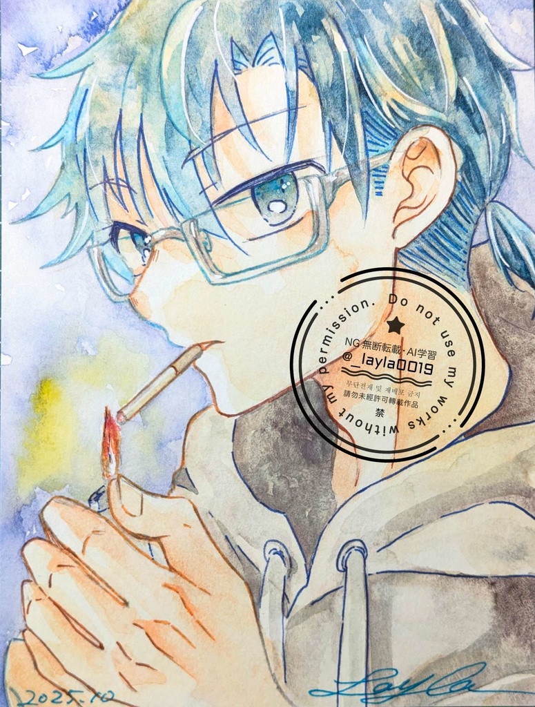 【10月】水彩原画(一次創作)