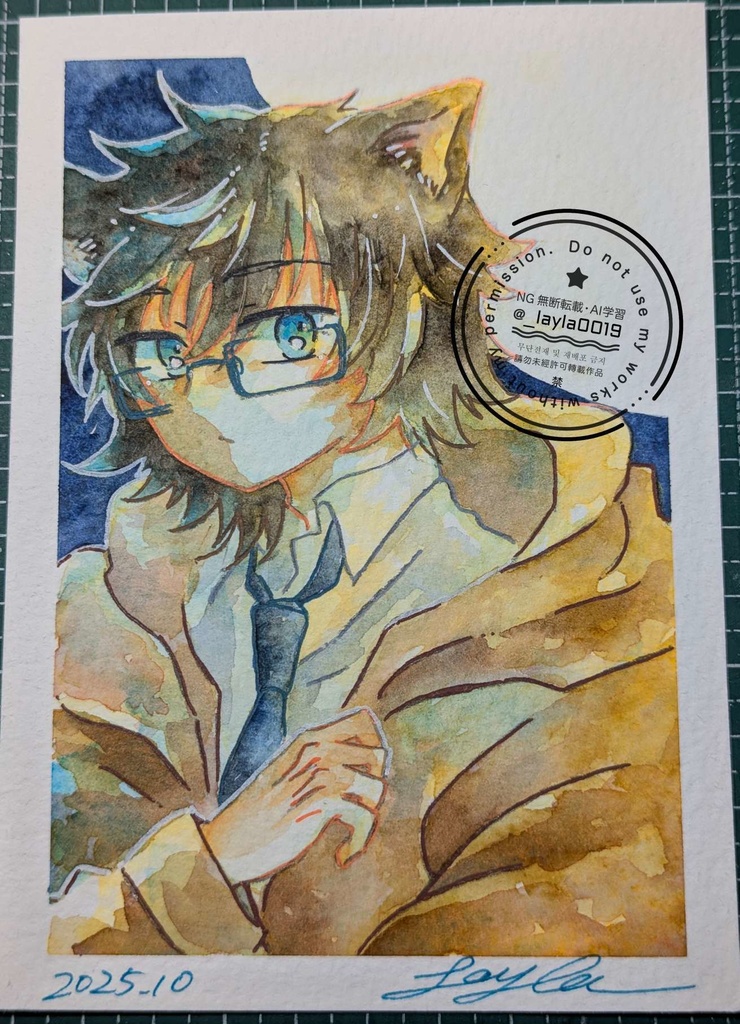 【10月】水彩原画(一次創作)