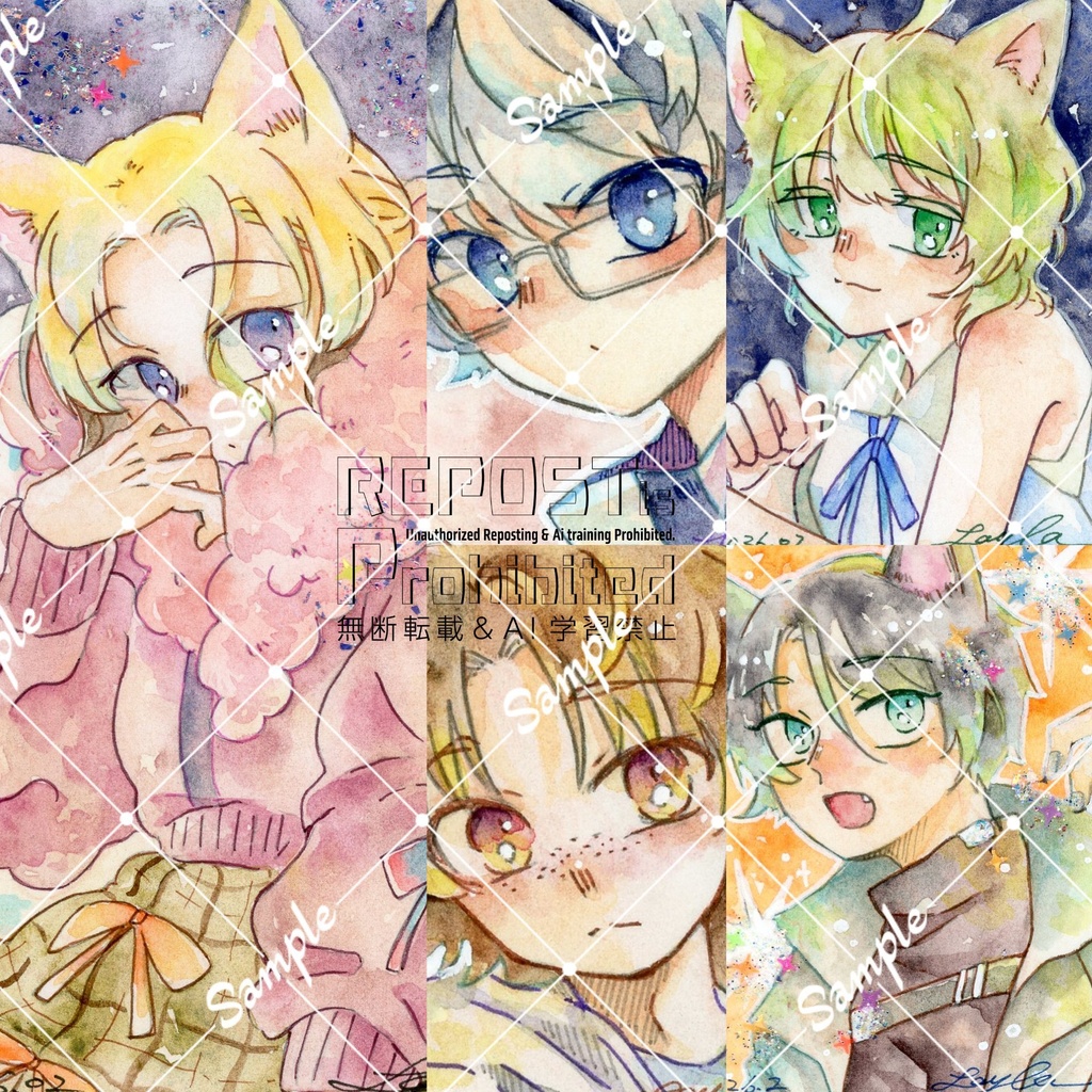 【COMITIA155】水彩原画(猫耳な自キャラ)