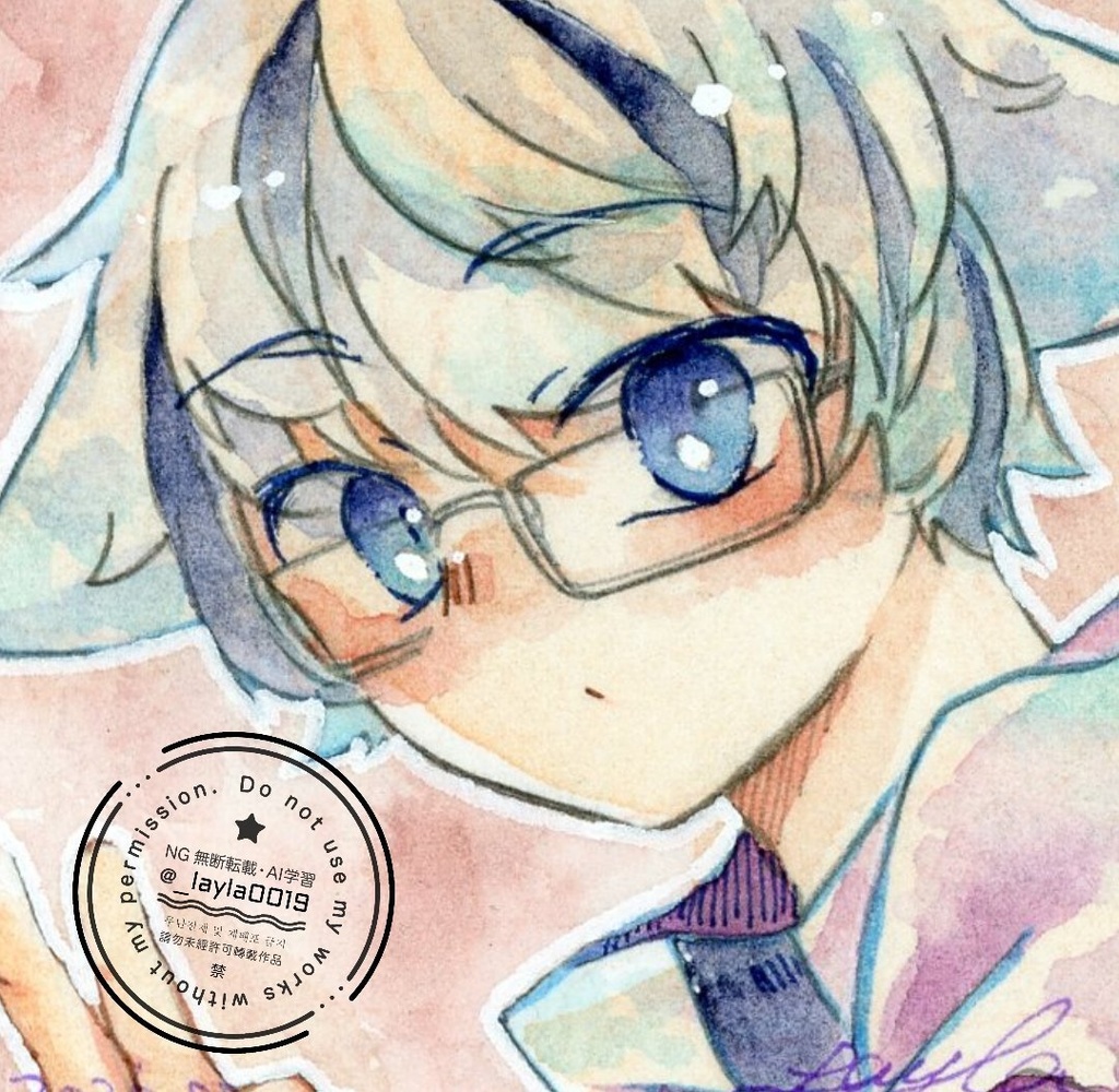 【COMITIA155】水彩原画(猫耳な自キャラ)