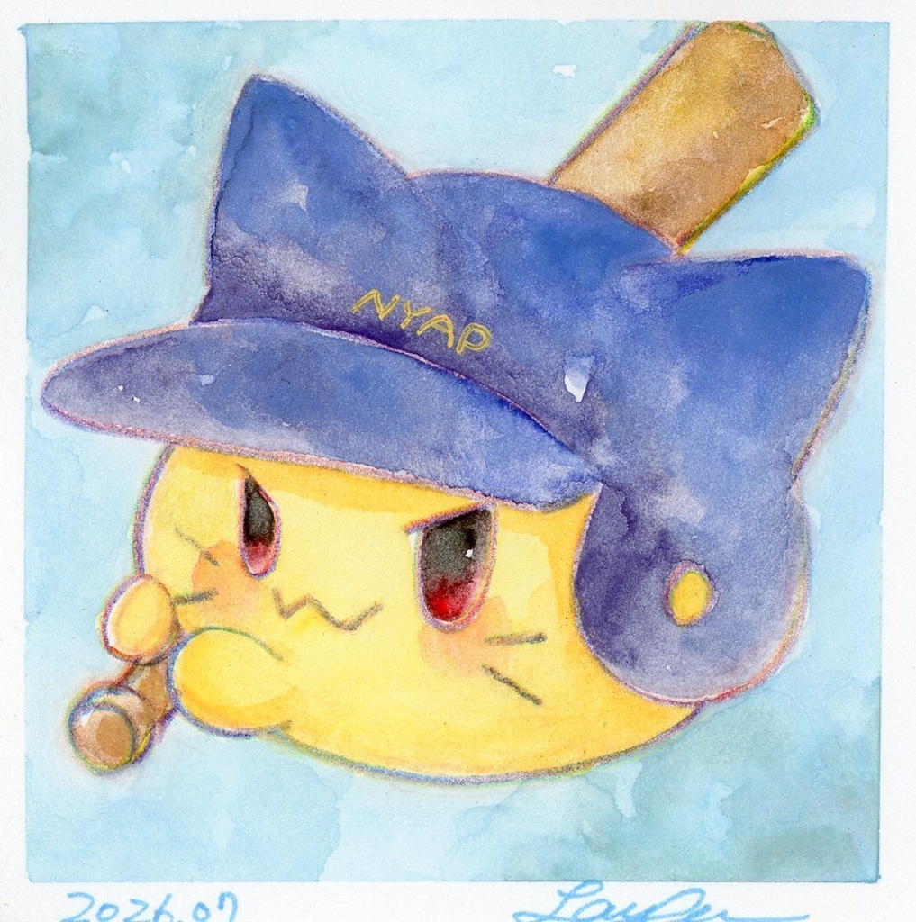 【にゃぷまつり3】にゃんぷっぷーの水彩原画(ミニ!)