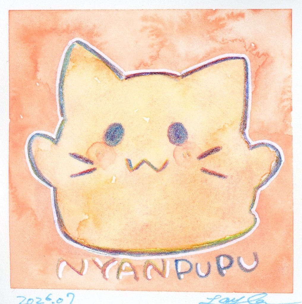 【にゃぷまつり3】にゃんぷっぷーの水彩原画(ミニ!)