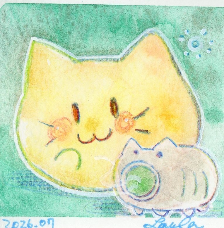 【にゃぷまつり3】にゃんぷっぷーの水彩原画(ミニミニ)