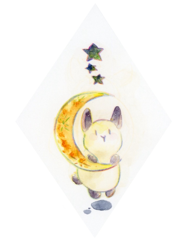 【月面観覧広報部】月のうさぎと逃避行(A5サイズ/水彩イラスト本)