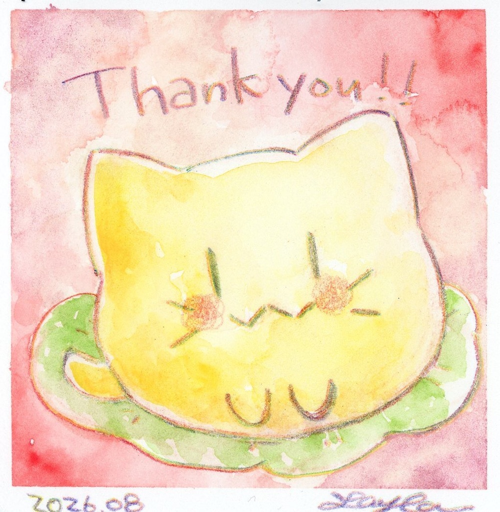 にゃんぷっぷーの水彩原画