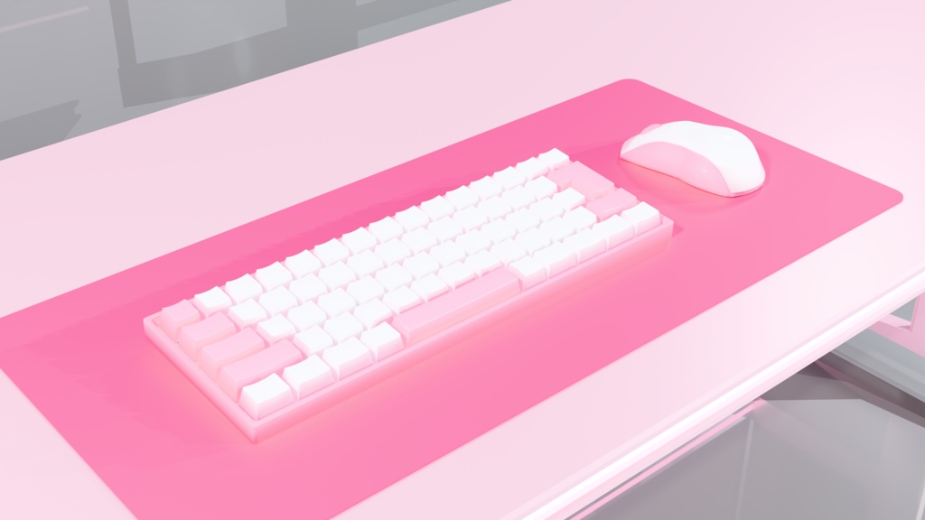 【3Dモデル】ゆめかわゲーミングセット【FBX/blender】