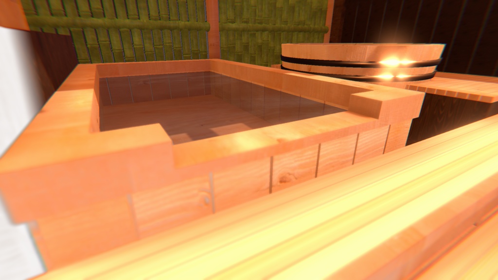 VRChat 豪華温泉セット01【3Dモデル】家具/和風