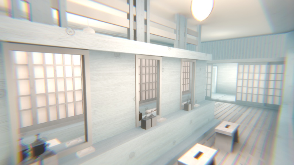 【VRChat】まっ白温泉ワールド『純白温泉』【Unity/blender/FBX】