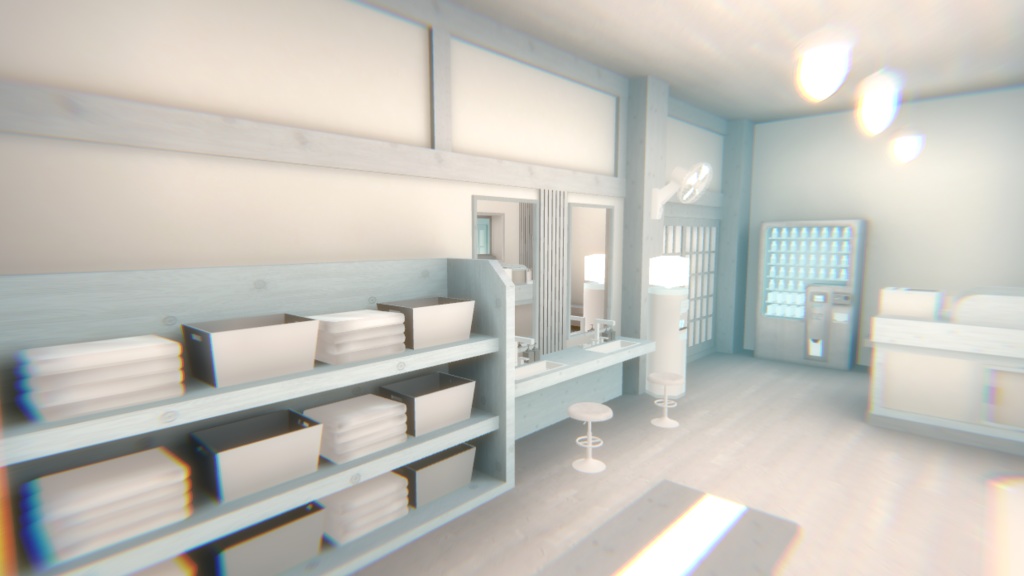 【VRChat】まっ白温泉ワールド『純白温泉』【Unity/blender/FBX】