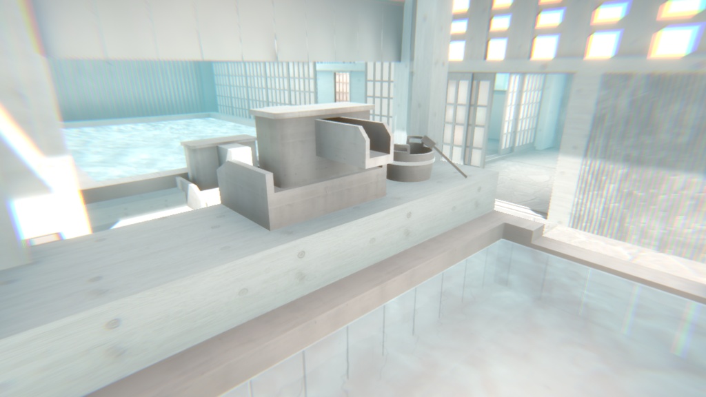 【VRChat】まっ白温泉ワールド『純白温泉』【Unity/blender/FBX】