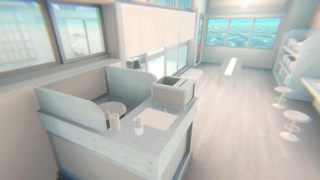 【VRChat】まっ白温泉ワールド『純白温泉』【Unity/blender/FBX】