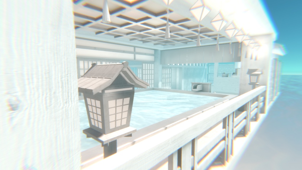 【VRChat】まっ白温泉ワールド『純白温泉』【Unity/blender/FBX】