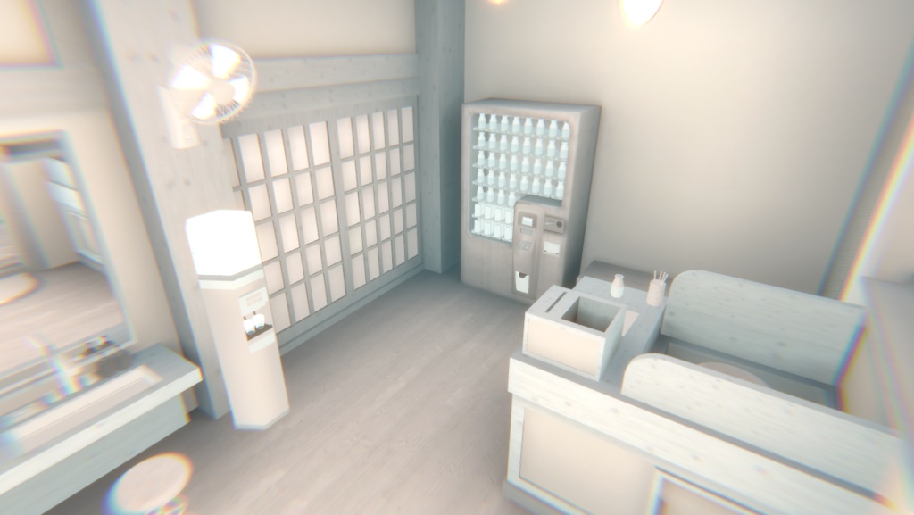 【VRChat】まっ白温泉ワールド『純白温泉』【Unity/blender/FBX】