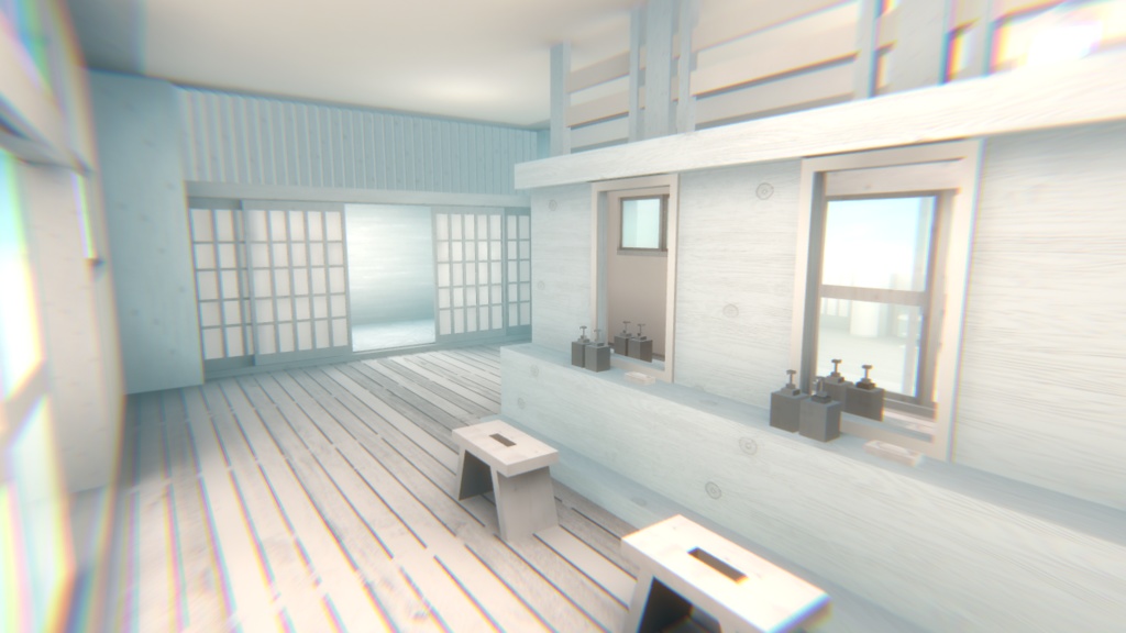 【VRChat】まっ白温泉ワールド『純白温泉』【Unity/blender/FBX】