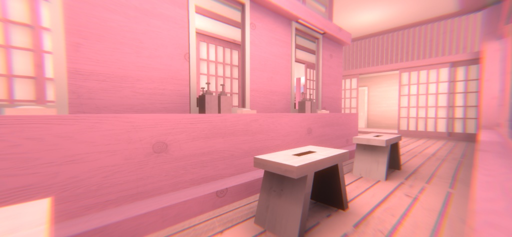 【VRChat】ピンクの温泉ワールド『ゆめかわ温泉』【Unity/blender/FBX】