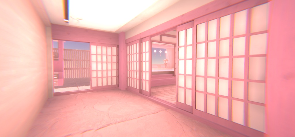 【VRChat】ピンクの温泉ワールド『ゆめかわ温泉』【Unity/blender/FBX】