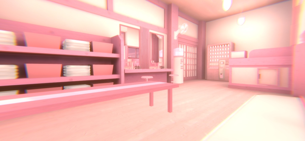 【VRChat】ピンクの温泉ワールド『ゆめかわ温泉』【Unity/blender/FBX】