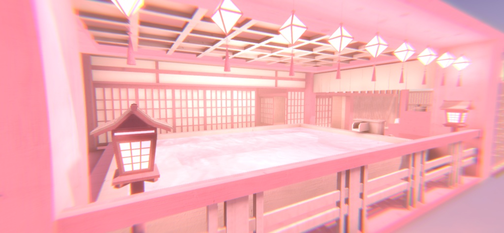 【VRChat】ピンクの温泉ワールド『ゆめかわ温泉』【Unity/blender/FBX】