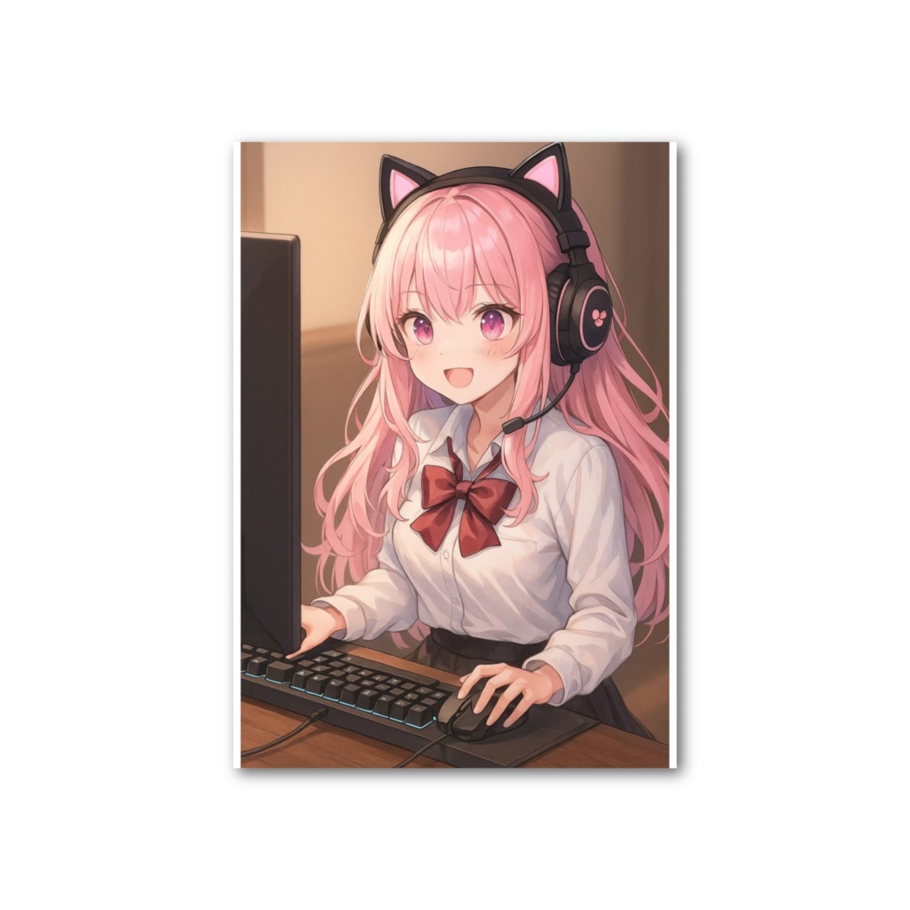 ゲームしてるまろのフォト風カード