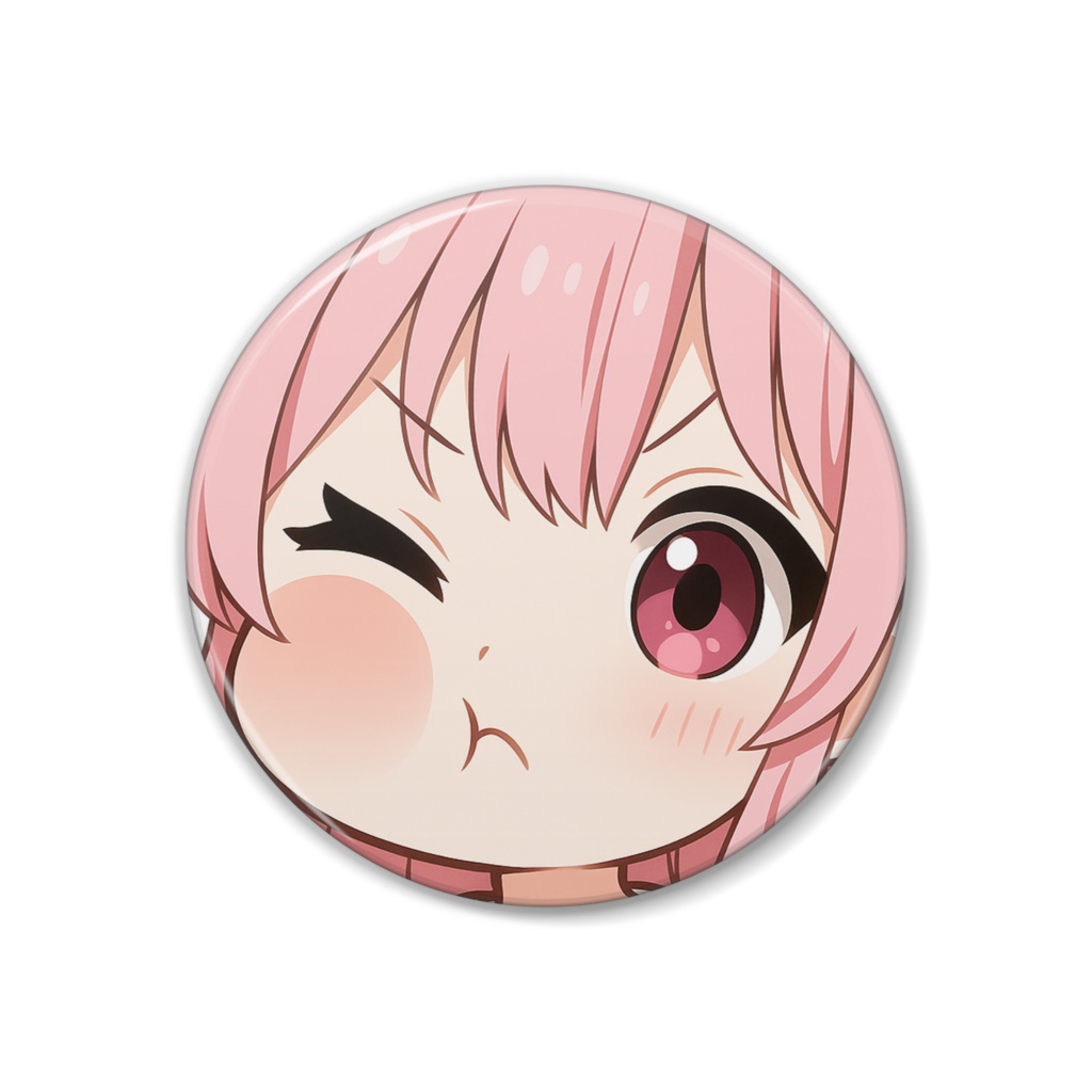 押しつぶされてる缶バッジ