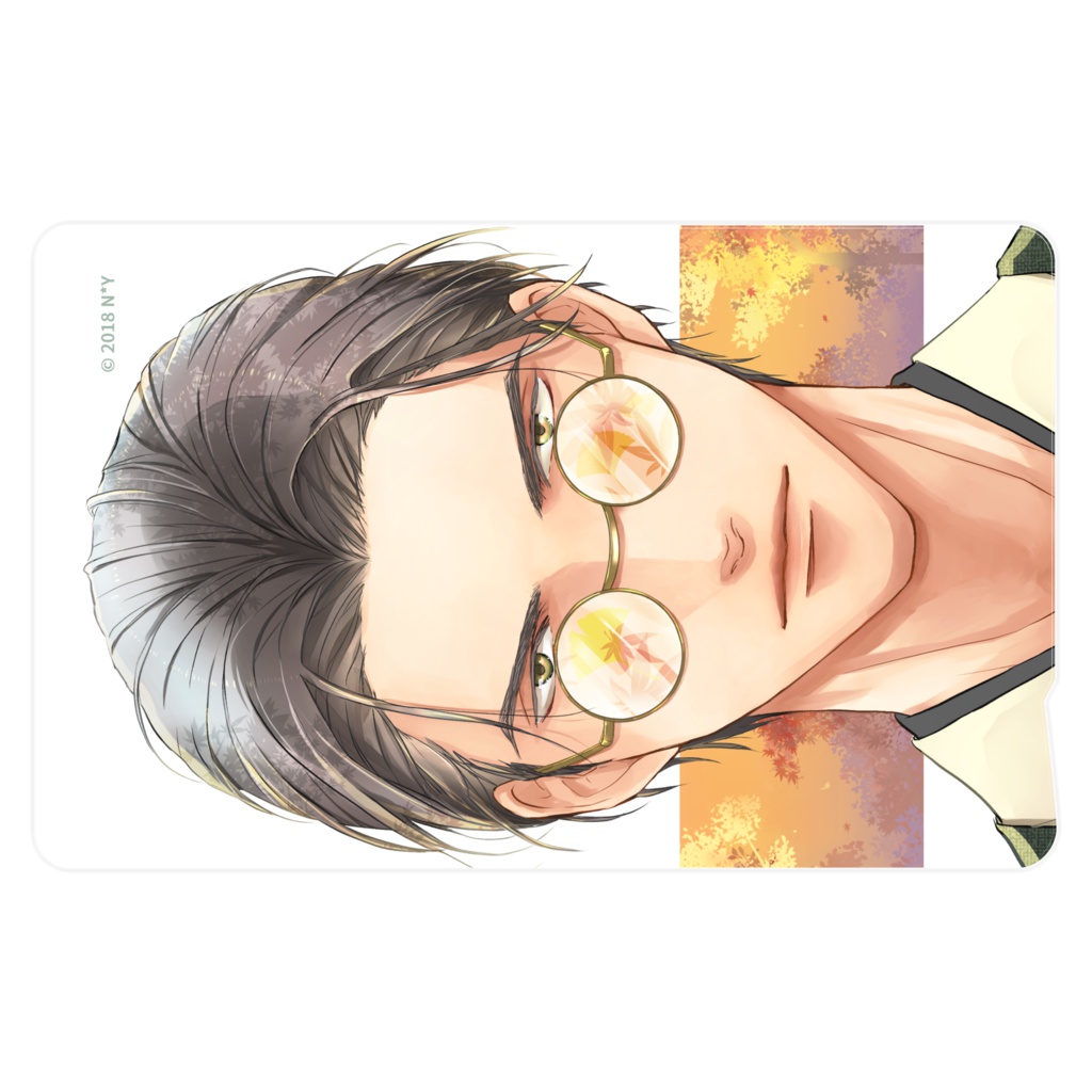 『秋:眼鏡男子』ICカードステッカー