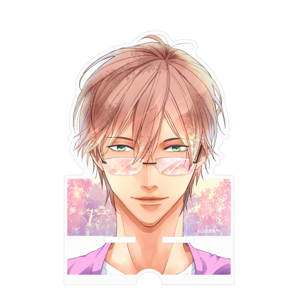 『春:眼鏡男子』アクリルスマホスタンド