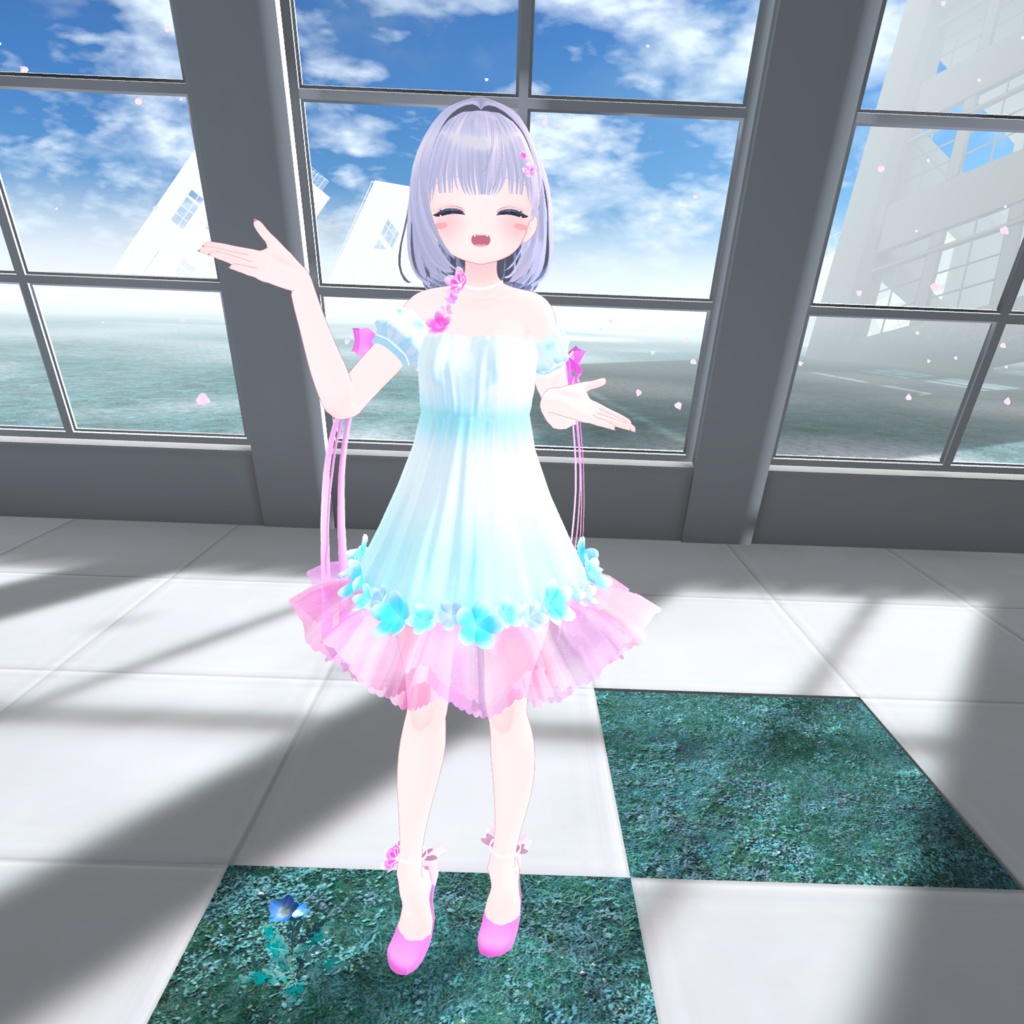フローラルワンピ【6アバター対応】VRChat衣装