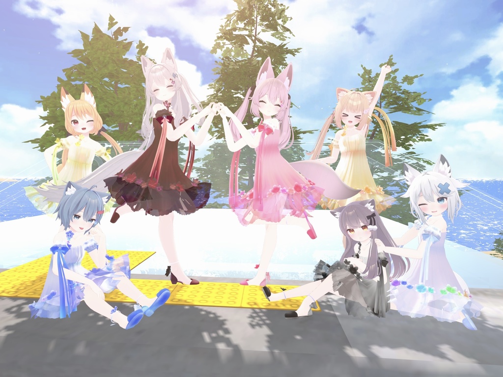 フローラルワンピ【6アバター対応】VRChat衣装