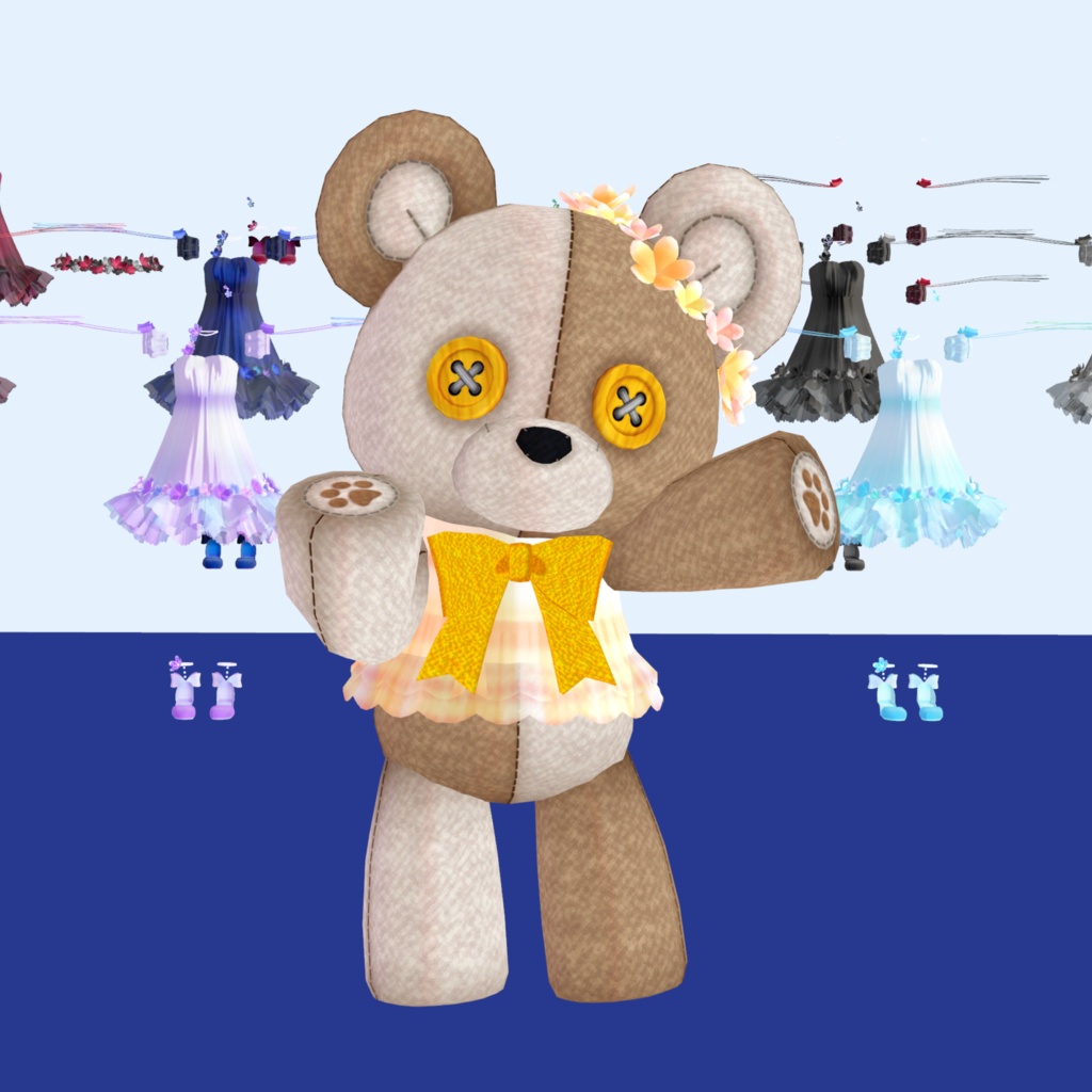 フローラルワンピ【6アバター対応】VRChat衣装