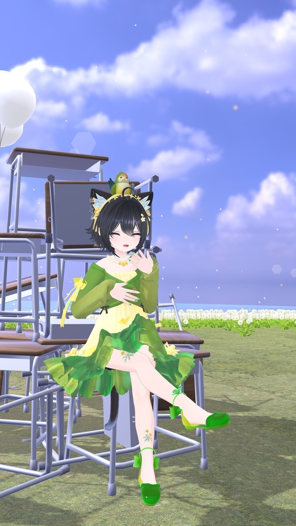 フローラルワンピ【6アバター対応】VRChat衣装