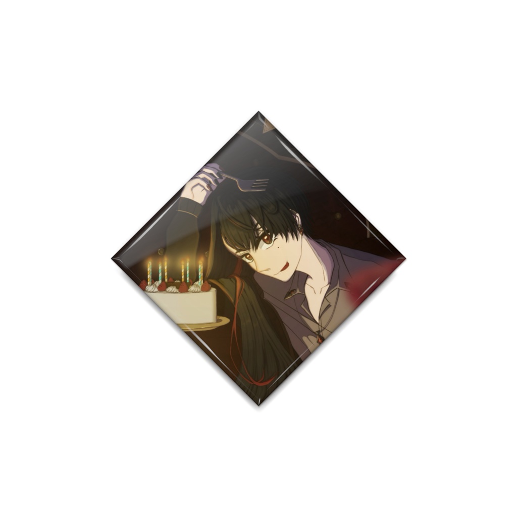【亜支目田千古】誕生日グッズ2024 缶バッジひし形(40mm)