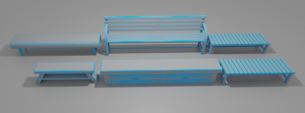 【3Dモデル】BenchSet
