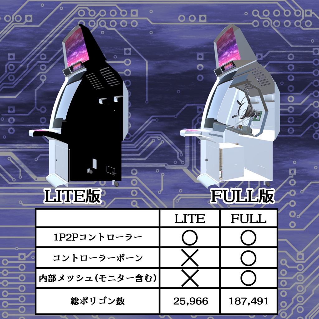 【3Dモデル】対面式アーケード筐体「VXLEAD -ARCHIVE-」