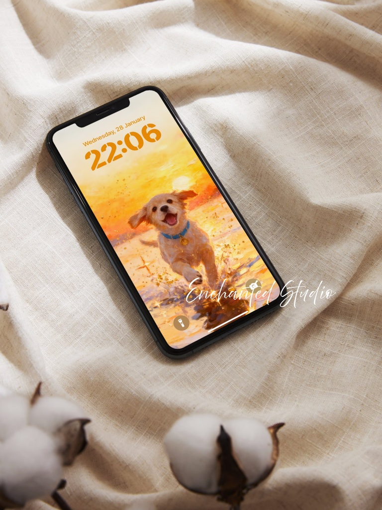 【スマホ用壁紙】ゴールデンレトリバー / Golden Retriever -わんちゃんシリーズ