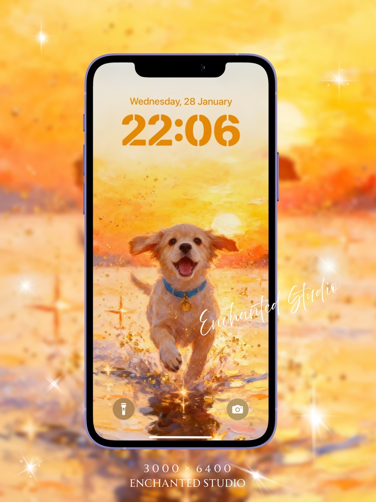 【スマホ用壁紙】ゴールデンレトリバー / Golden Retriever -わんちゃんシリーズ