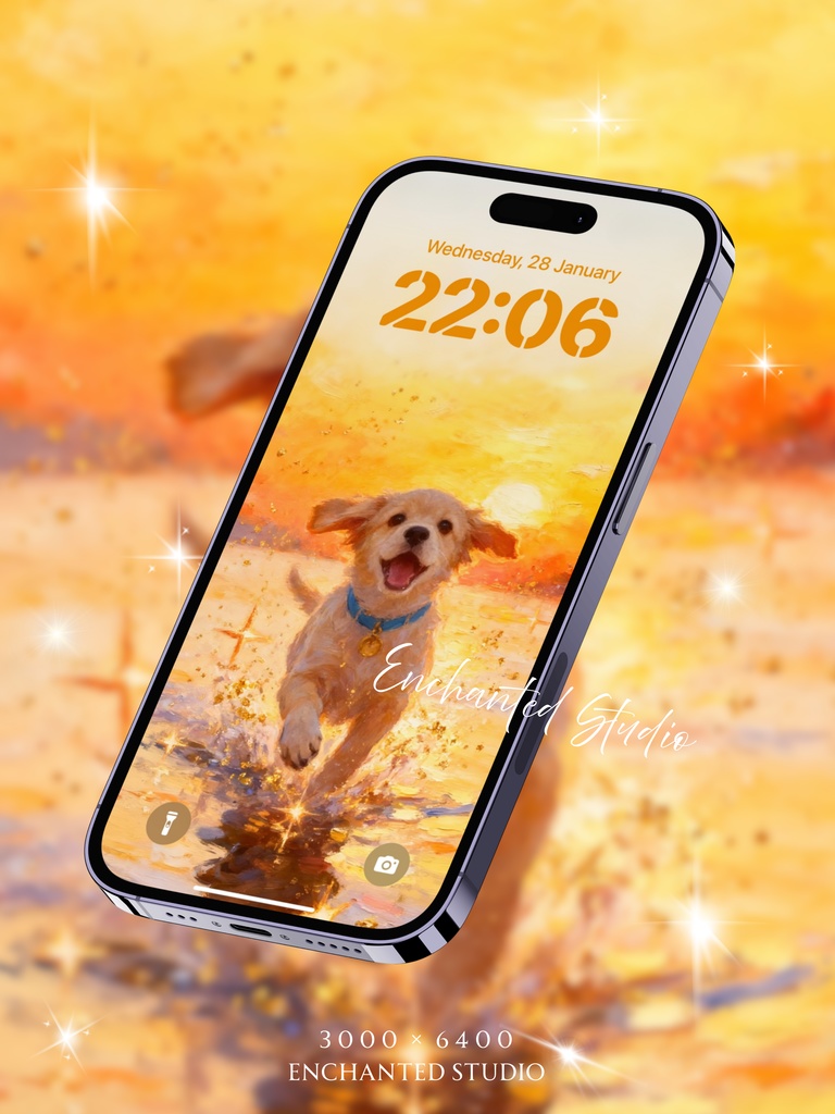 【スマホ用壁紙】ゴールデンレトリバー / Golden Retriever -わんちゃんシリーズ