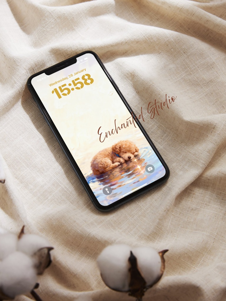 【スマホ用壁紙】トイプードル/PoodleTeddy -わんちゃんシリーズ