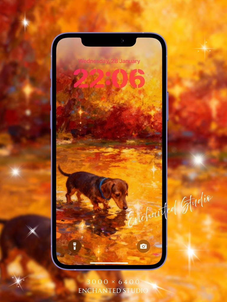 【スマホ用壁紙】ダックスフンド / Dachshund -わんちゃんシリーズ